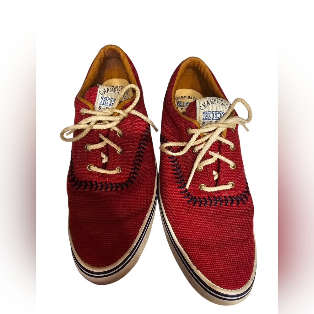 Vintage Keds‎ Maroon Championship Series Baseball Stitch Shoes Size 8